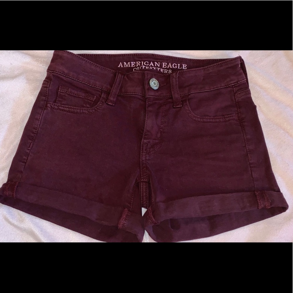 Maroon American Eagle shorts
